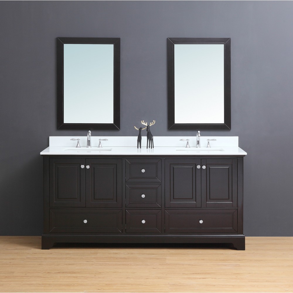 Dalia Floor Mount 72” Double Sink Vanity Freestanding Bathroom