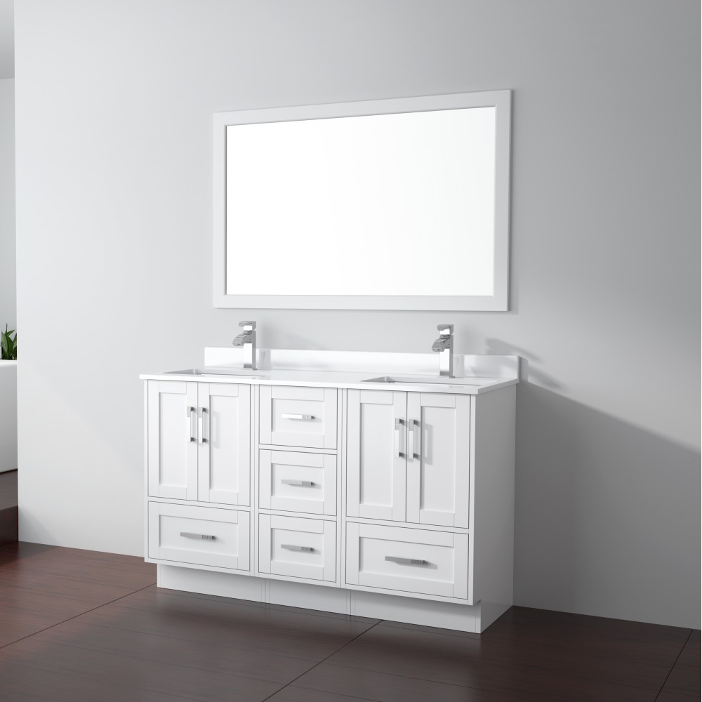 Flow Floor Mount 54” Double Sink Vanity Freestanding Bathroom Vanities Toronto Canada 