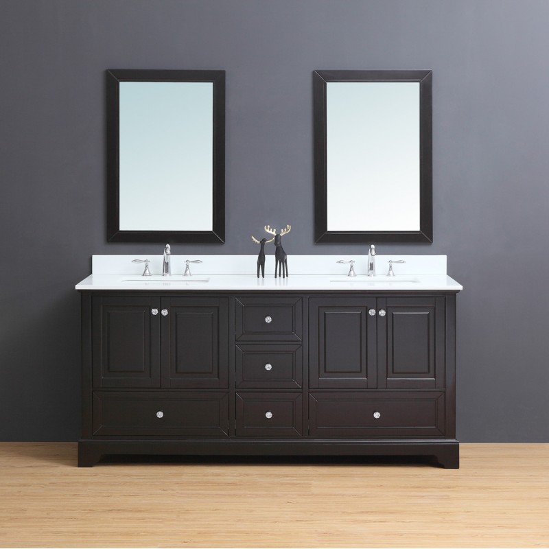 Dalia Floor Mount 72” Double Sink Vanity – Freestanding Bathroom ...