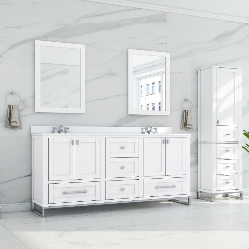Hampton Floor Mount 72” Double Sink Vanity – Freestanding Bathroom ...