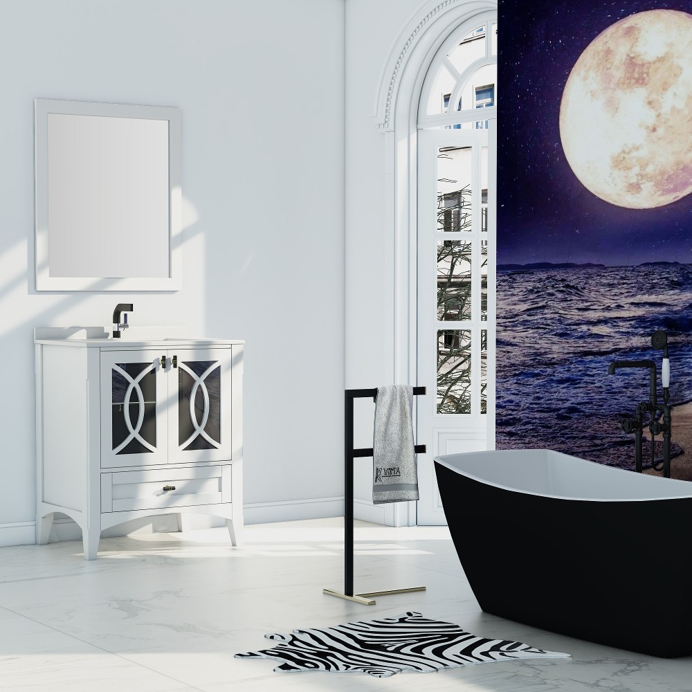 Romance Floor Mount 30” Single Sink Vanity – Freestanding Bathroom ...