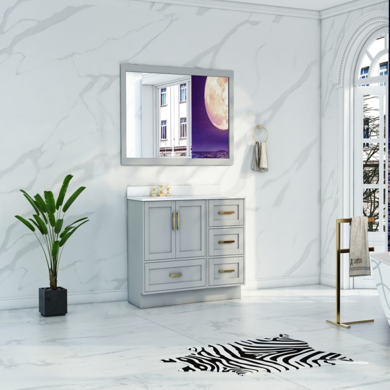 Flow Floor Mount 34” (2014) Single Sink Vanity – Freestanding Bathroom ...