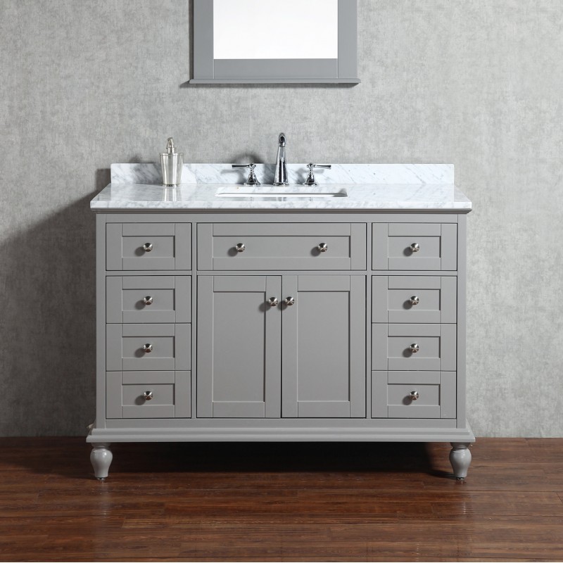 Yasmine Floor Mount 48” Single Sink Vanity – Freestanding Bathroom ...